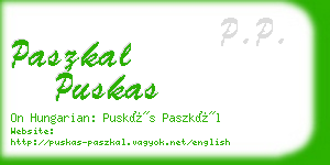 paszkal puskas business card